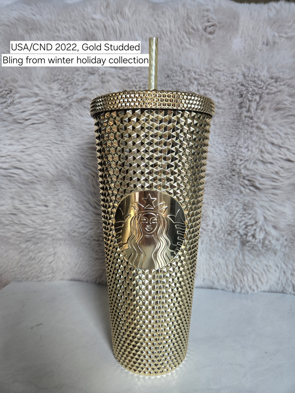 Starbucks Gold Studded Holiday Cold Cup Tumbler